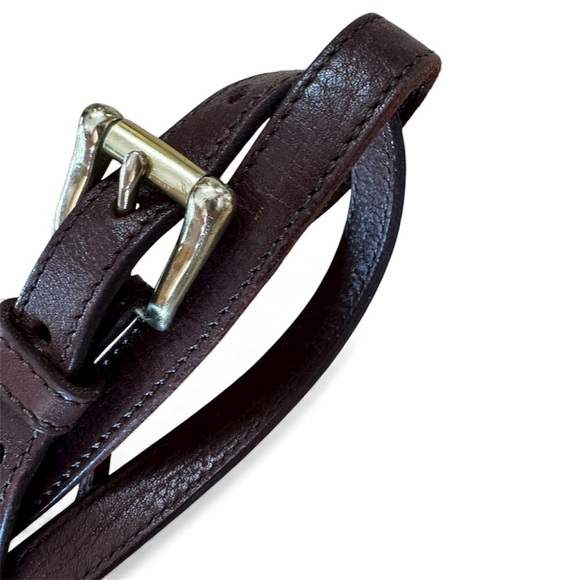 Vintage Dooney & Bourke Leather Buckle Zip Top Black Brown Crossbody Bag 9x7x4 - Picture 8 of 15